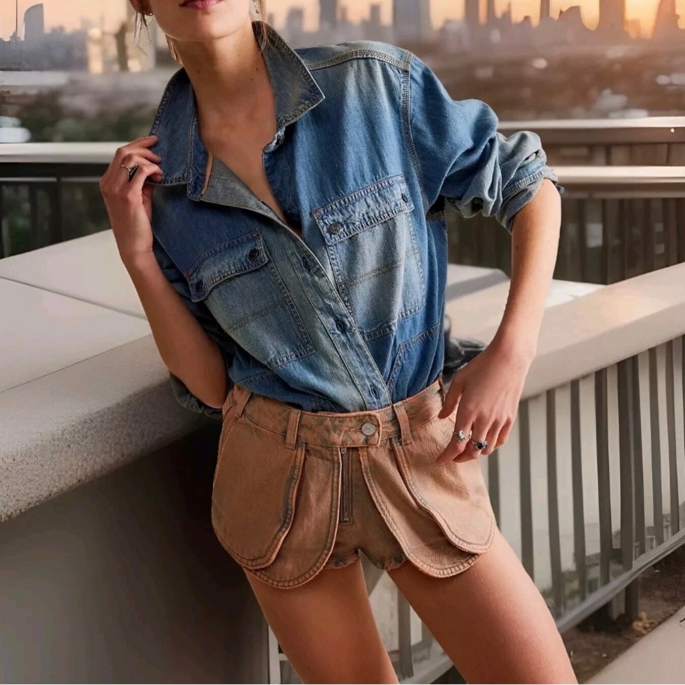 Free People We The Free 31 Prince Street Hi Rise Shorts Breakthrough Denim NWOT